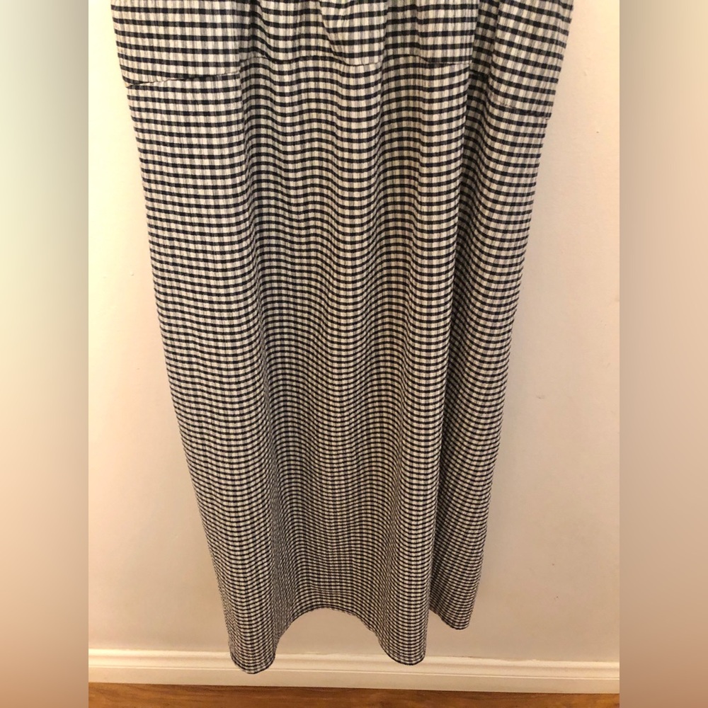 Old Navy Long Navy Blue Gingham Smocked Maxi Dress with Ruffle straps size XL - Picture 3 of 11